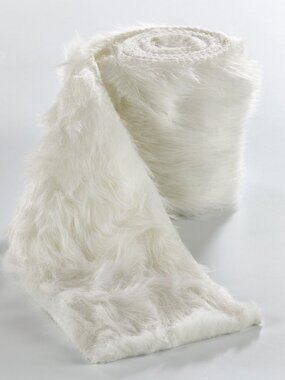 Craft Project White Faux Fur Roll 4.7" x 78"  Soft Plush Polyester Fabric